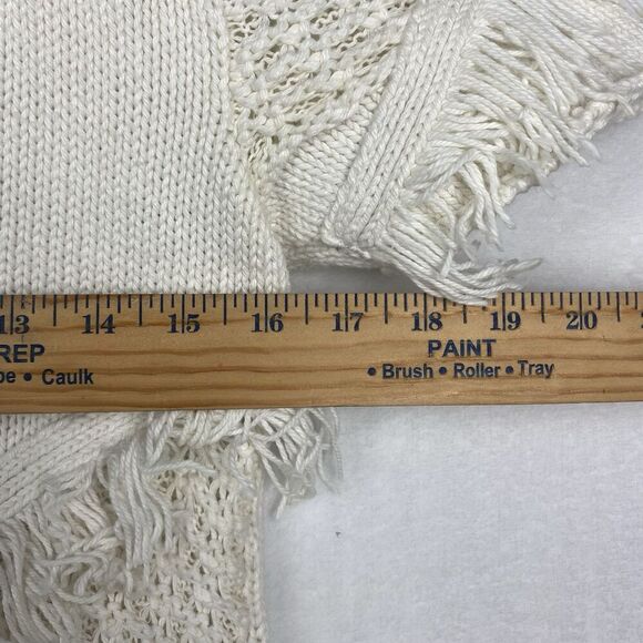 Anthropologie Sweater Womens Small Ivory Cream V Neck Short Sleeve Knit - Picture 4 of 9